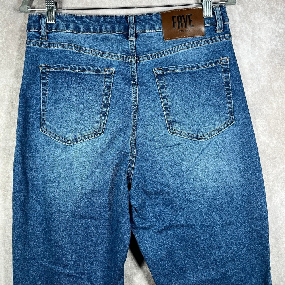 Frye Jeans Womens 8/29 Blue Medium Wash Denim Straight High Rise Pockets Stretch